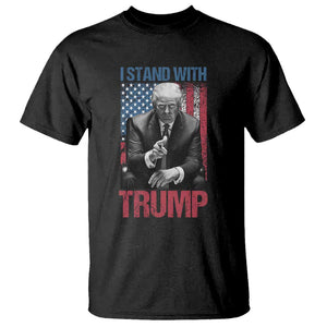 Trump 2024 T Shirt I Stand With President 45 47 Supporter American Flag TS02 Black Print Your Wear