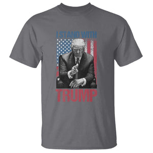 Trump 2024 T Shirt I Stand With President 45 47 Supporter American Flag TS02 Charcoal Print Your Wear