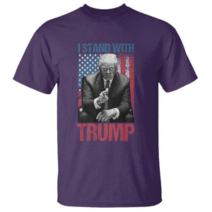 Trump 2024 T Shirt I Stand With President 45 47 Supporter American Flag TS02 Purple Print Your Wear