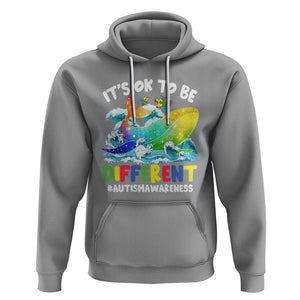 Whale Autism Awareness Hoodie It's Ok To Be Different Support Squad Mental Health TS02 Sport Gray Printyourwear