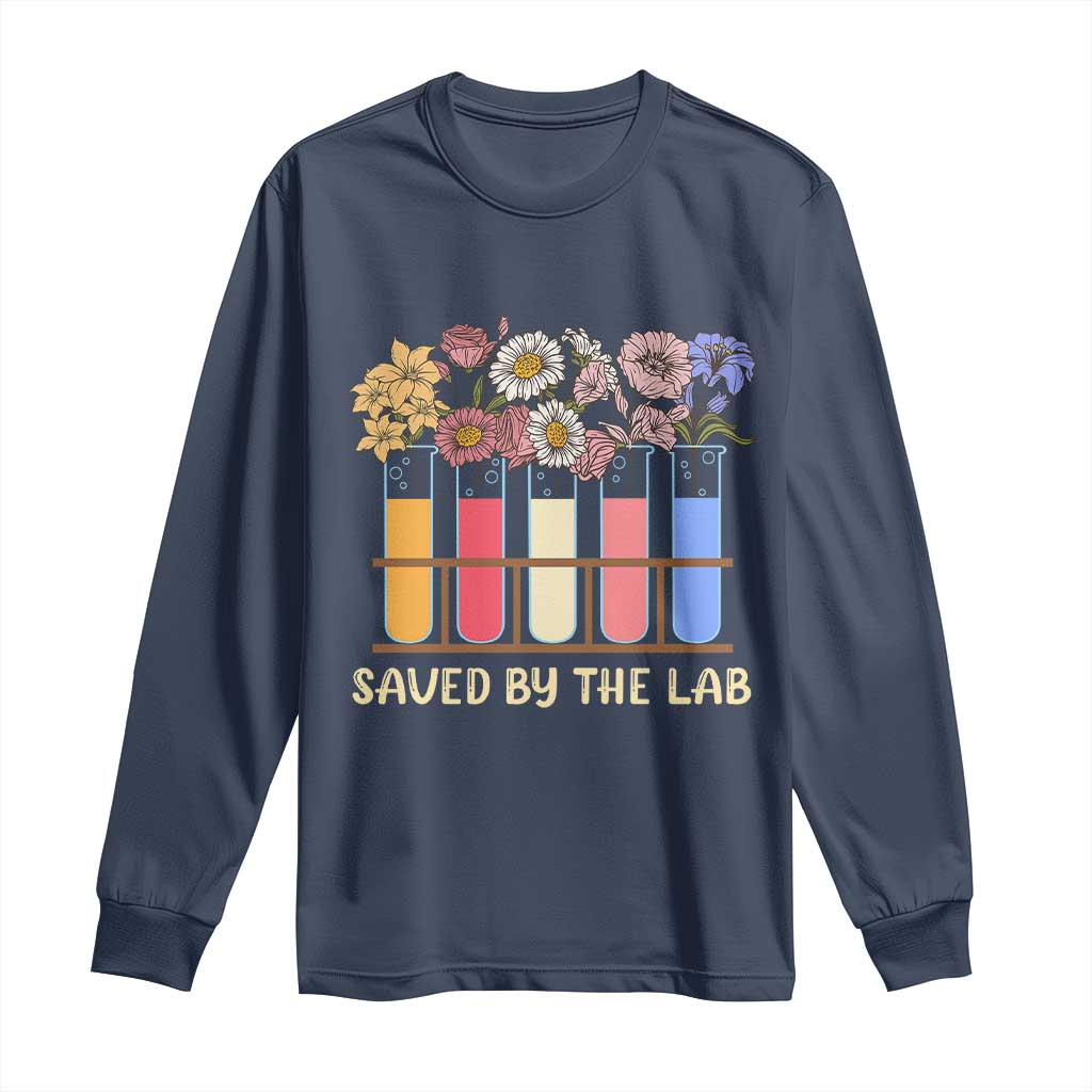 Lab Week Long Sleeve Shirt Saved By The Lab Medical Laboratory Tech Medical Lab Tech TS02 Navy Print Your Wear