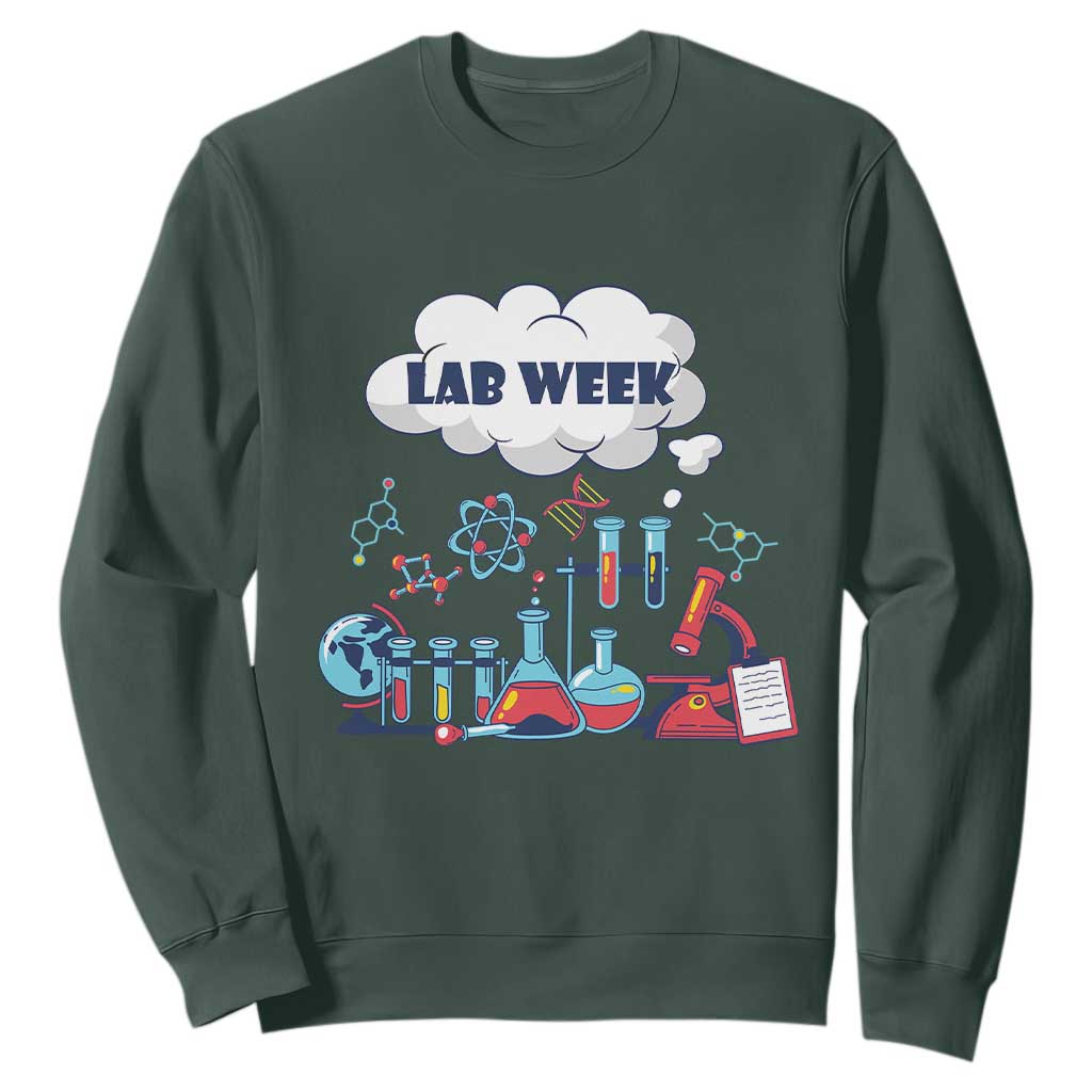 Lab Week Sweatshirt Medical Laboratory Science Lab Experiments TS02 Dark Forest Green Printyourwear