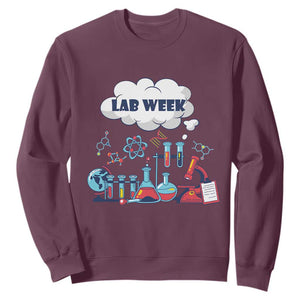 Lab Week Sweatshirt Medical Laboratory Science Lab Experiments TS02 Maroon Printyourwear