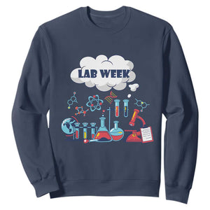 Lab Week Sweatshirt Medical Laboratory Science Lab Experiments TS02 Navy Printyourwear