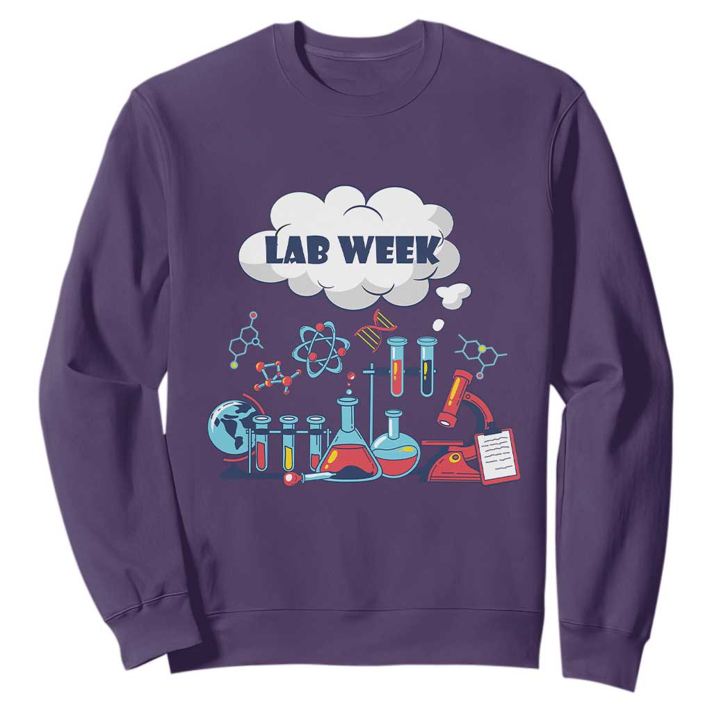 Lab Week Sweatshirt Medical Laboratory Science Lab Experiments TS02 Purple Printyourwear