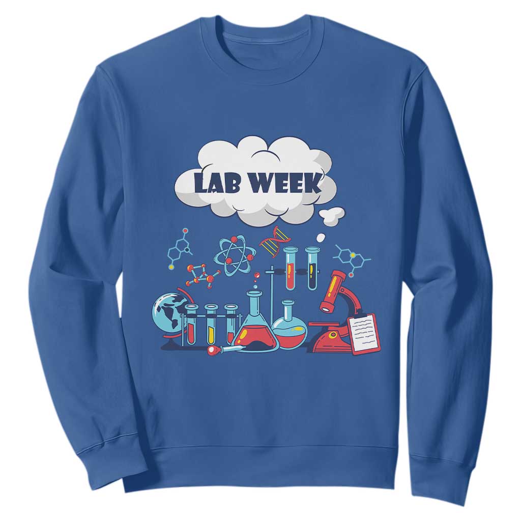 Lab Week Sweatshirt Medical Laboratory Science Lab Experiments TS02 Royal Blue Printyourwear