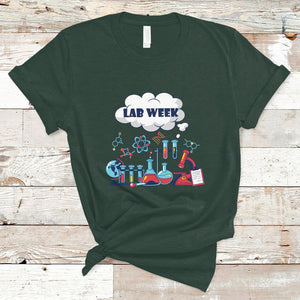 Lab Week 2024 T Shirt Medical Laboratory Science Lab Experiments TS02 Dark Forest Green Printyourwear