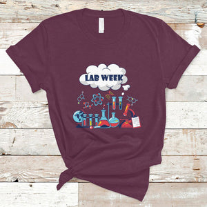 Lab Week 2024 T Shirt Medical Laboratory Science Lab Experiments TS02 Maroon Printyourwear