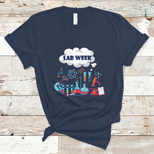 Lab Week 2024 T Shirt Medical Laboratory Science Lab Experiments TS02 Navy Printyourwear