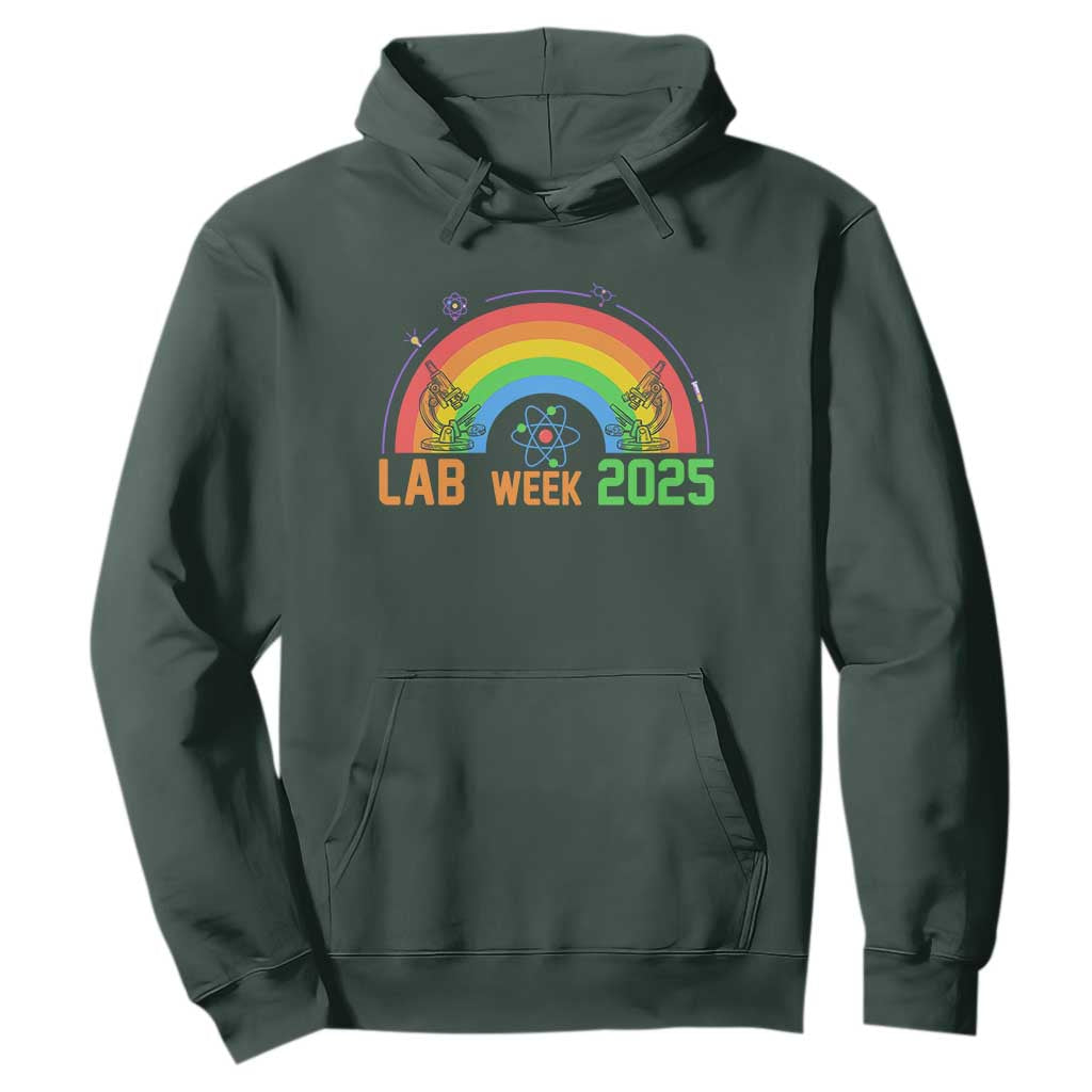 Lab Week Hoodie Medical Laboratory Science Lab Rainbow TS02 Dark Forest Green Printyourwear
