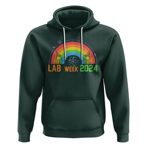 Lab Week 2024 Hoodie Medical Laboratory Science Lab Rainbow TS02 Dark Forest Green Printyourwear