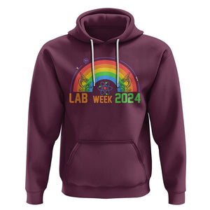 Lab Week 2024 Hoodie Medical Laboratory Science Lab Rainbow TS02 Maroon Printyourwear