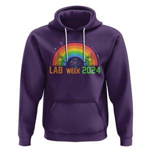 Lab Week 2024 Hoodie Medical Laboratory Science Lab Rainbow TS02 Purple Printyourwear