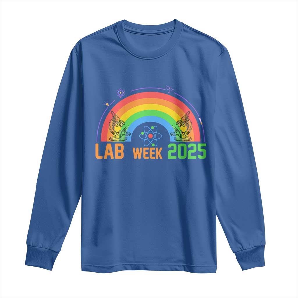 Lab Week Long Sleeve Shirt Medical Laboratory Science Lab Rainbow TS02 Royal Blue Print Your Wear
