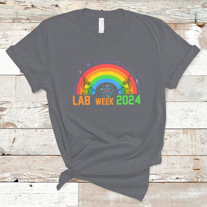 Lab Week 2024 T Shirt Medical Laboratory Science Lab Rainbow TS02 Charcoal Printyourwear