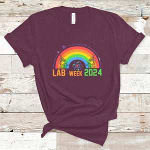 Lab Week 2024 T Shirt Medical Laboratory Science Lab Rainbow TS02 Maroon Printyourwear