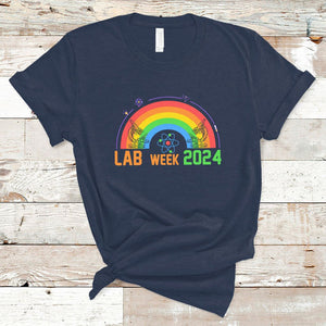 Lab Week 2024 T Shirt Medical Laboratory Science Lab Rainbow TS02 Navy Printyourwear