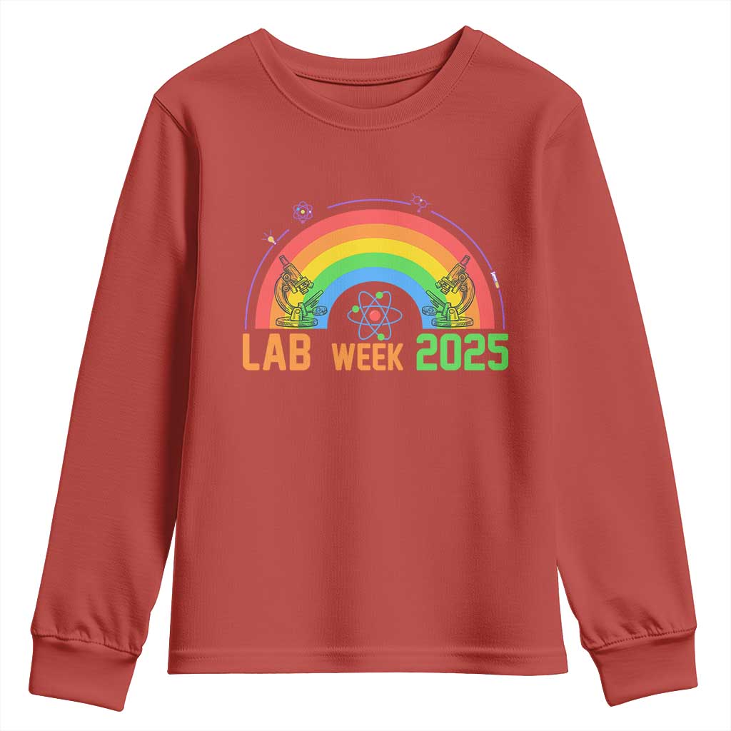 Lab Week Youth Sweatshirt Medical Laboratory Science Lab Rainbow TS02 Red Print Your Wear