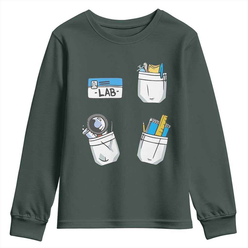 Lab Week Youth Sweatshirt Lab Techinician Scientist Laboratory Assistant TS02 Dark Forest Green Print Your Wear