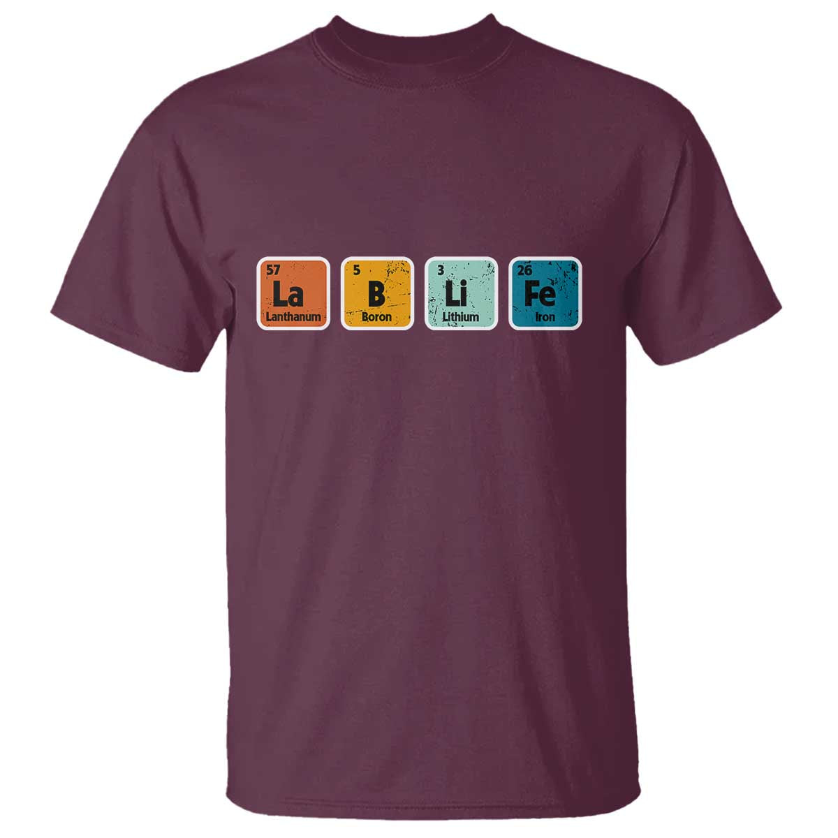 Lab Week T Shirt Funny Lab Life Laboratory Lab Rat Periodic Table TS02 Maroon Printyourwear