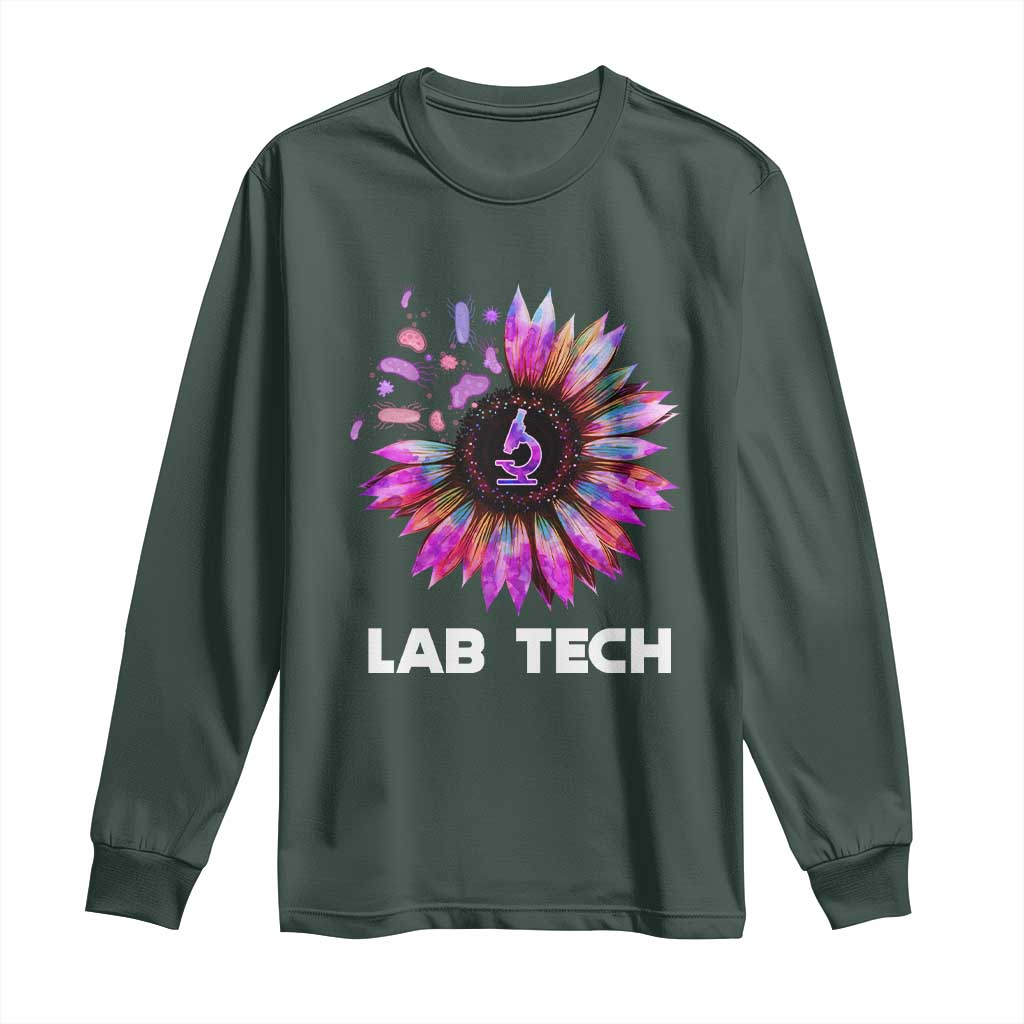 Lab Week Long Sleeve Shirt Lab Tech Sunflower Med Tech Medical Lab Technician TS02 Dark Forest Green Print Your Wear