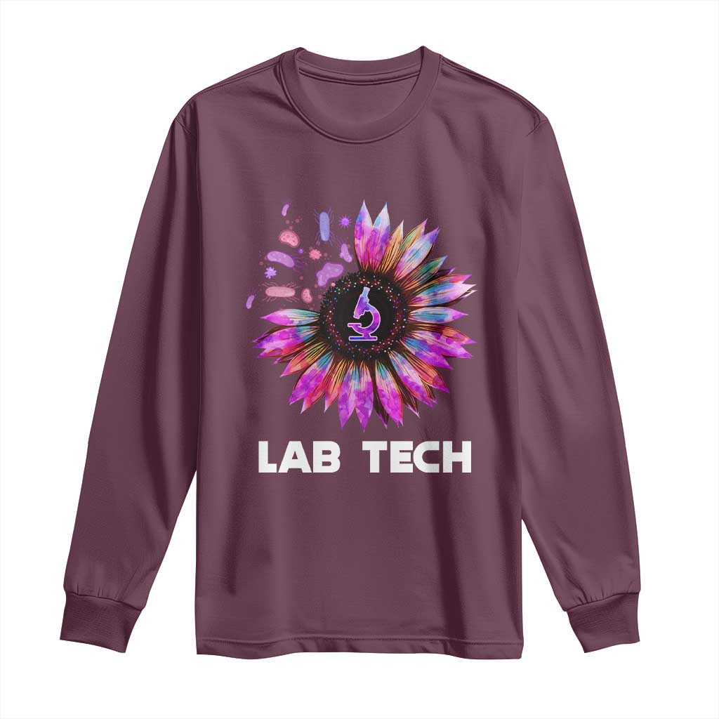 Lab Week Long Sleeve Shirt Lab Tech Sunflower Med Tech Medical Lab Technician TS02 Maroon Print Your Wear