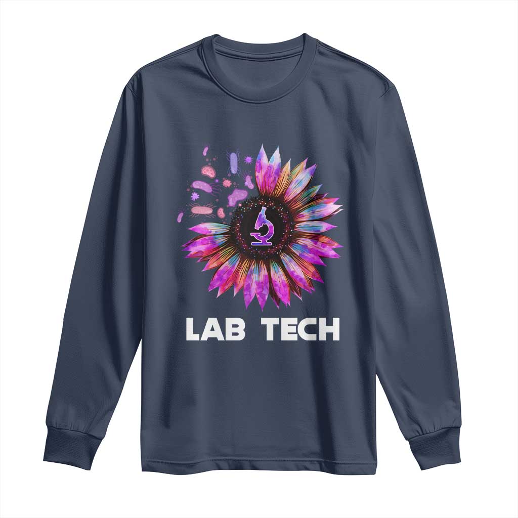 Lab Week Long Sleeve Shirt Lab Tech Sunflower Med Tech Medical Lab Technician TS02 Navy Print Your Wear