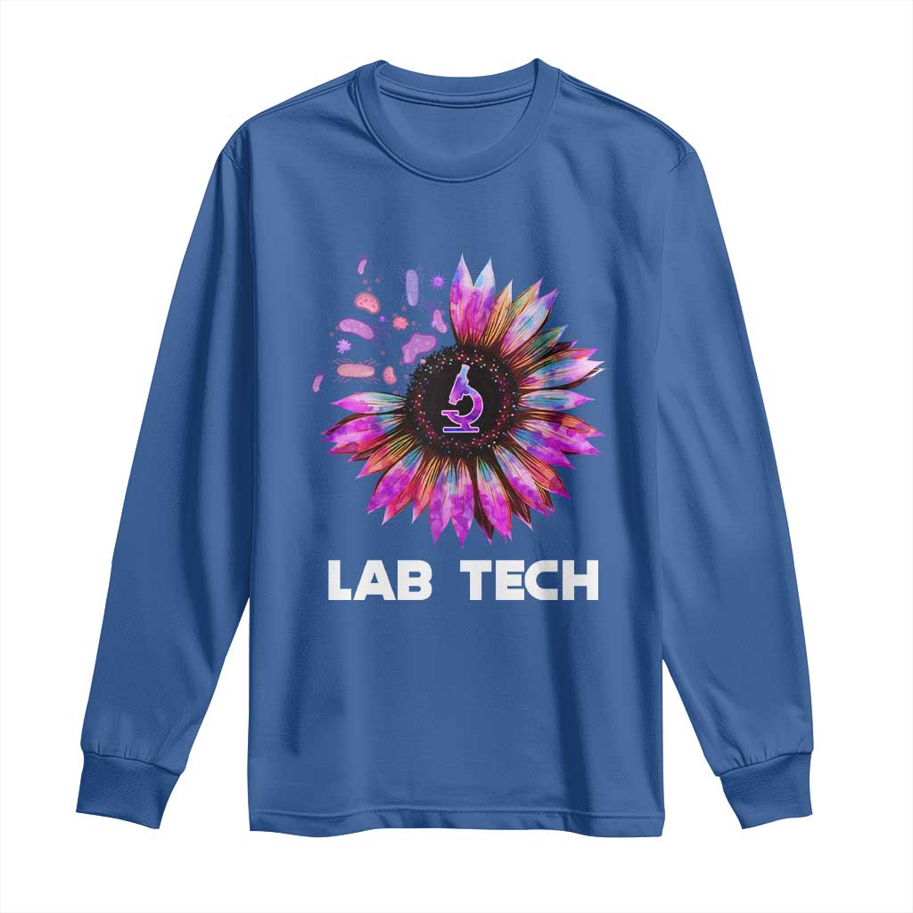 Lab Week Long Sleeve Shirt Lab Tech Sunflower Med Tech Medical Lab Technician TS02 Royal Blue Print Your Wear