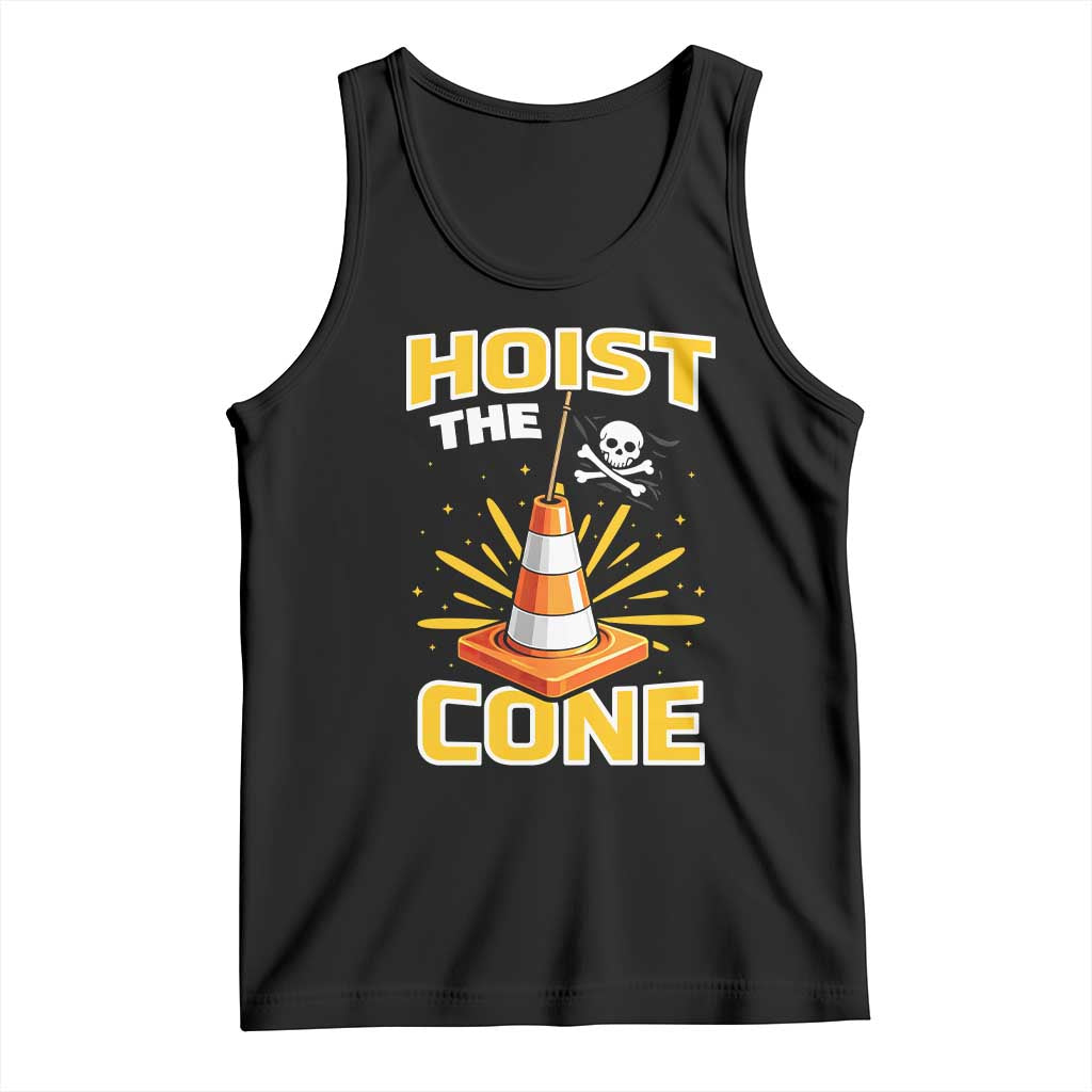 Hoist The Cone Jolly Roger Victory Tank Top Pirate Skull Baseball Sports Fan IYKYK Meme TS02 Black Print Your Wear