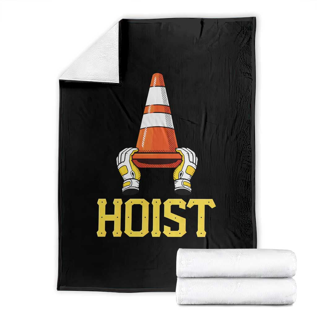 Funny Hoist The Cone Trophy Throw Blanket IYKYK Meme Sports Fan Victory Celebration TS02 Black Print Your Wear