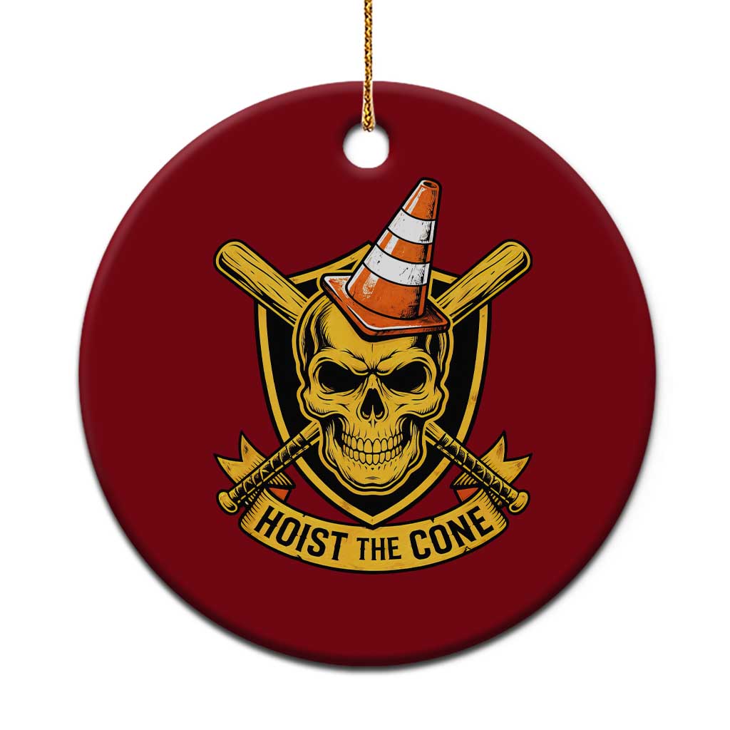 Funny Hoist The Cone Skull Ceramic Ornament IYKYK Meme Gritty Victory Celebration Sports Fan TS02 1pc Red Print Your Wear