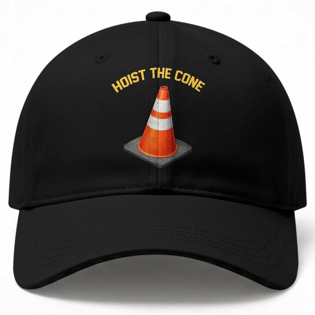 Vintage Hoist The Cone Victory Graphic Baseball Cap Funny Baseball Fan Pride Celebration IYKYK Meme TS02 Print Your Wear