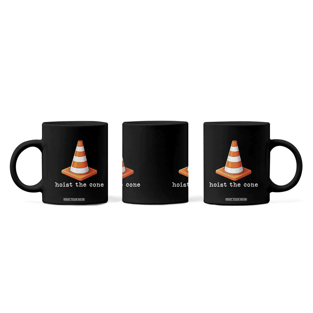 Minimalist Hoist The Cone Typography Coffee Mug Funny Baseball Fan Pride Celebration IYKYK Meme TS02 Print Your Wear