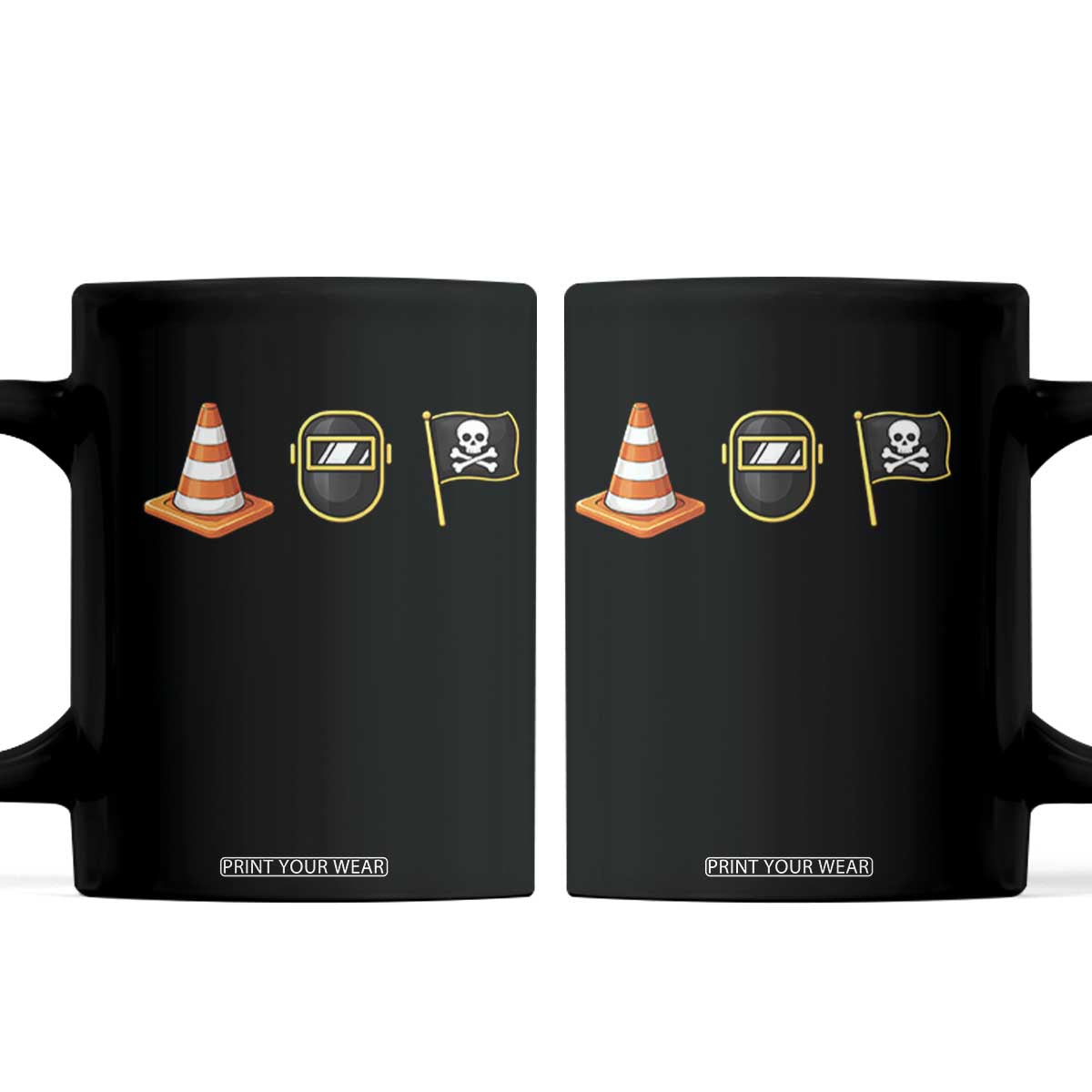 Pittsburgh Victory Icons Rebus Graphic IYKYK Meme Coffee Mug Hoist The Cone Welding Mask Jolly Roger Flag TS02 Black Print Your Wear