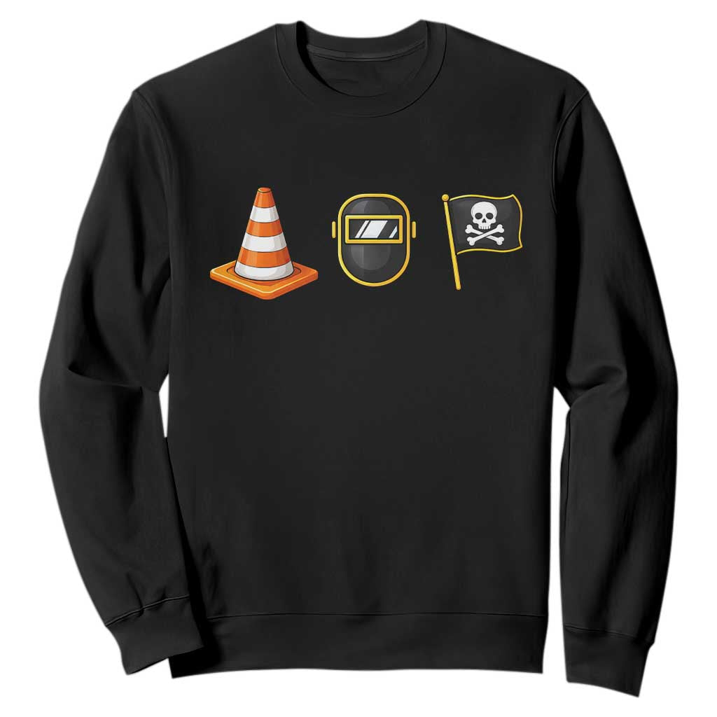 Pittsburgh Victory Icons Rebus Graphic IYKYK Meme Sweatshirt Hoist The Cone Welding Mask Jolly Roger Flag TS02 Black Print Your Wear