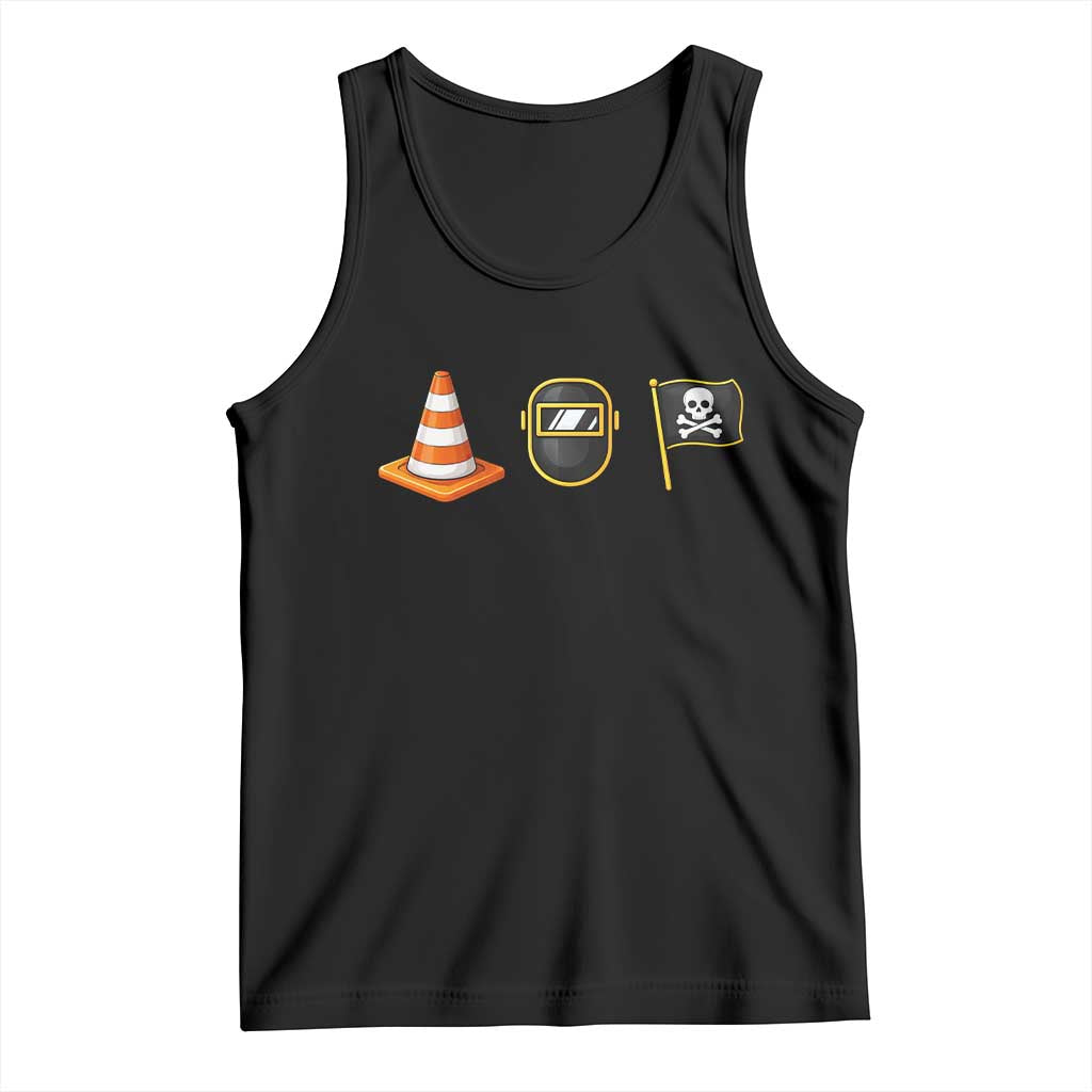 Pittsburgh Victory Icons Rebus Graphic IYKYK Meme Tank Top Hoist The Cone Welding Mask Jolly Roger Flag TS02 Black Print Your Wear