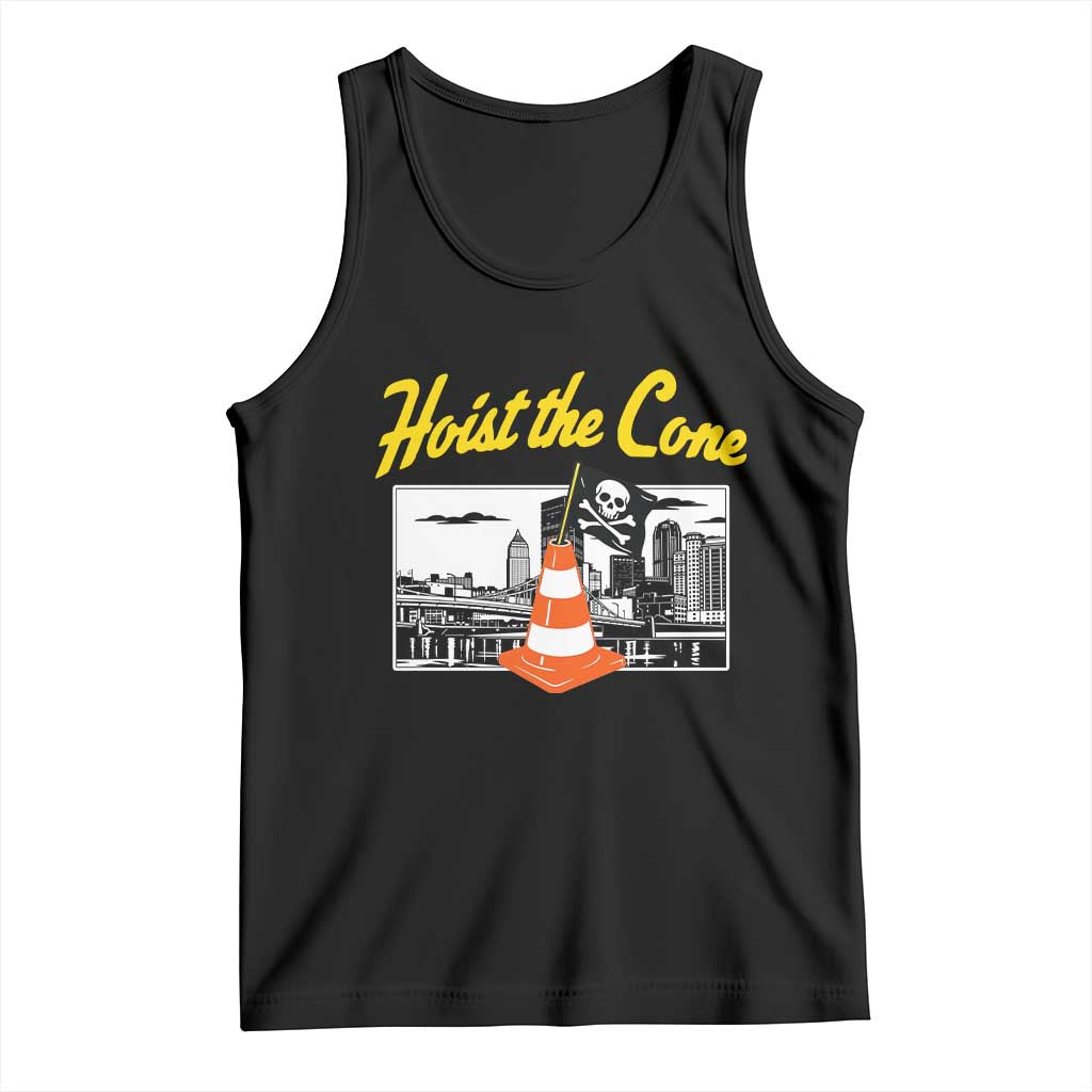 Pittsburgh Skyline Victory Hoist The Cone Meme Tank Top Funny Sports Fan Celebration TS02 Black Print Your Wear
