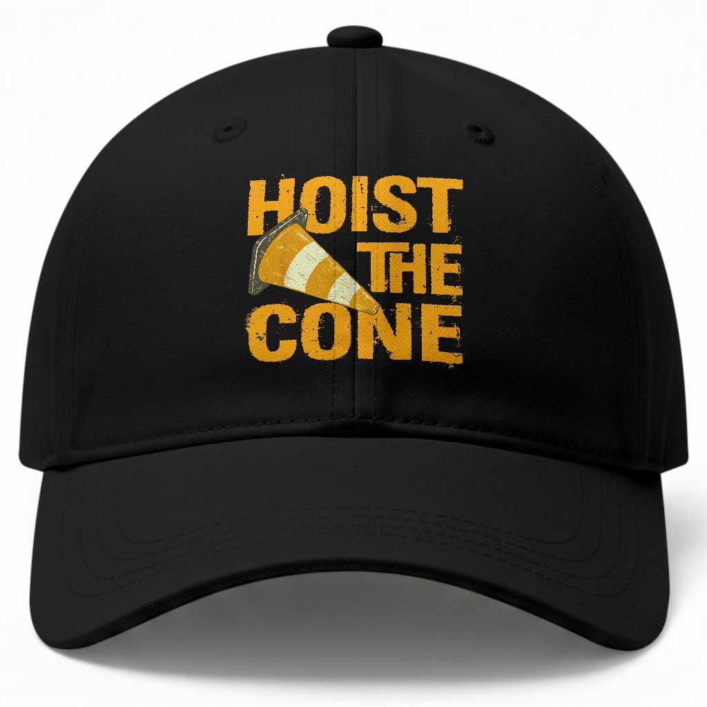 Vintage Hoist The Cone Distressed Graphic Baseball Cap Funny Sports Meme Baseball Fan Victory Celebration TS02 Print Your Wear