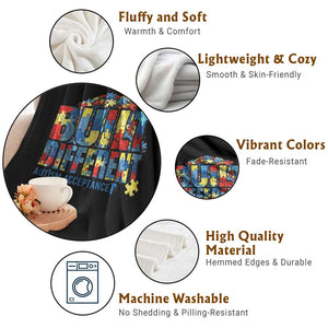 Built Different Autism Acceptance Puzzle Piece Graphic Throw Blanket Inspirational Neurodiversity Support TS02 Print Your Wear