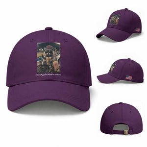 Literally Just A Bleacher Creature Funny Raccoon Baseball Graphic Baseball Cap Cool Game Day Fan Gift TS02 Baseball Cap Universal Fit Purple Print Your Wear