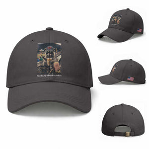 Literally Just A Bleacher Creature Funny Raccoon Baseball Graphic Baseball Cap Cool Game Day Fan Gift TS02 Baseball Cap Universal Fit Dark Gray Print Your Wear