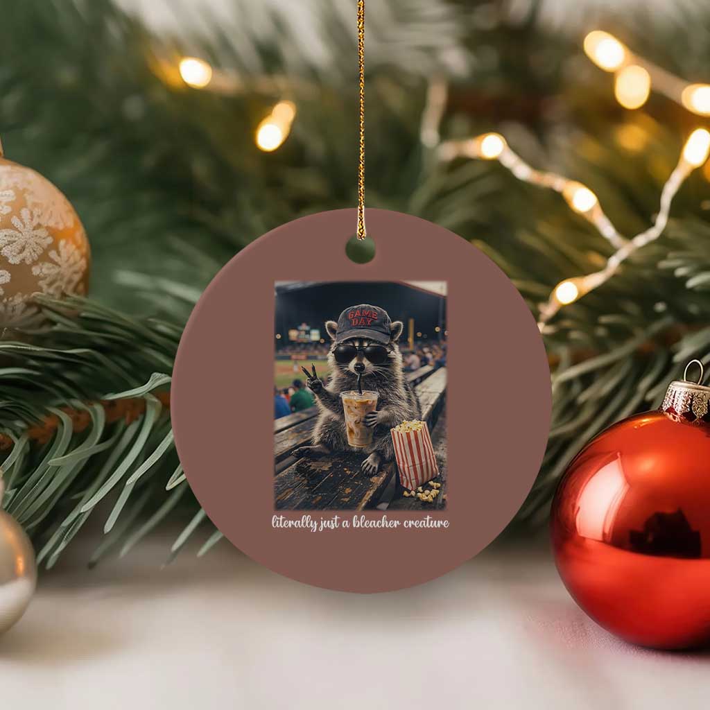 Literally Just A Bleacher Creature Funny Raccoon Baseball Graphic Ceramic Ornament Cool Game Day Fan Gift TS02 1pc Mocha Print Your Wear