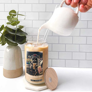 Literally Just A Bleacher Creature Funny Raccoon Baseball Graphic Glass Can Cool Game Day Fan Gift TS02 Print Your Wear