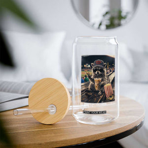 Literally Just A Bleacher Creature Funny Raccoon Baseball Graphic Glass Can Cool Game Day Fan Gift TS02 Print Your Wear