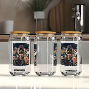 Literally Just A Bleacher Creature Funny Raccoon Baseball Graphic Glass Can Cool Game Day Fan Gift TS02 Print Your Wear