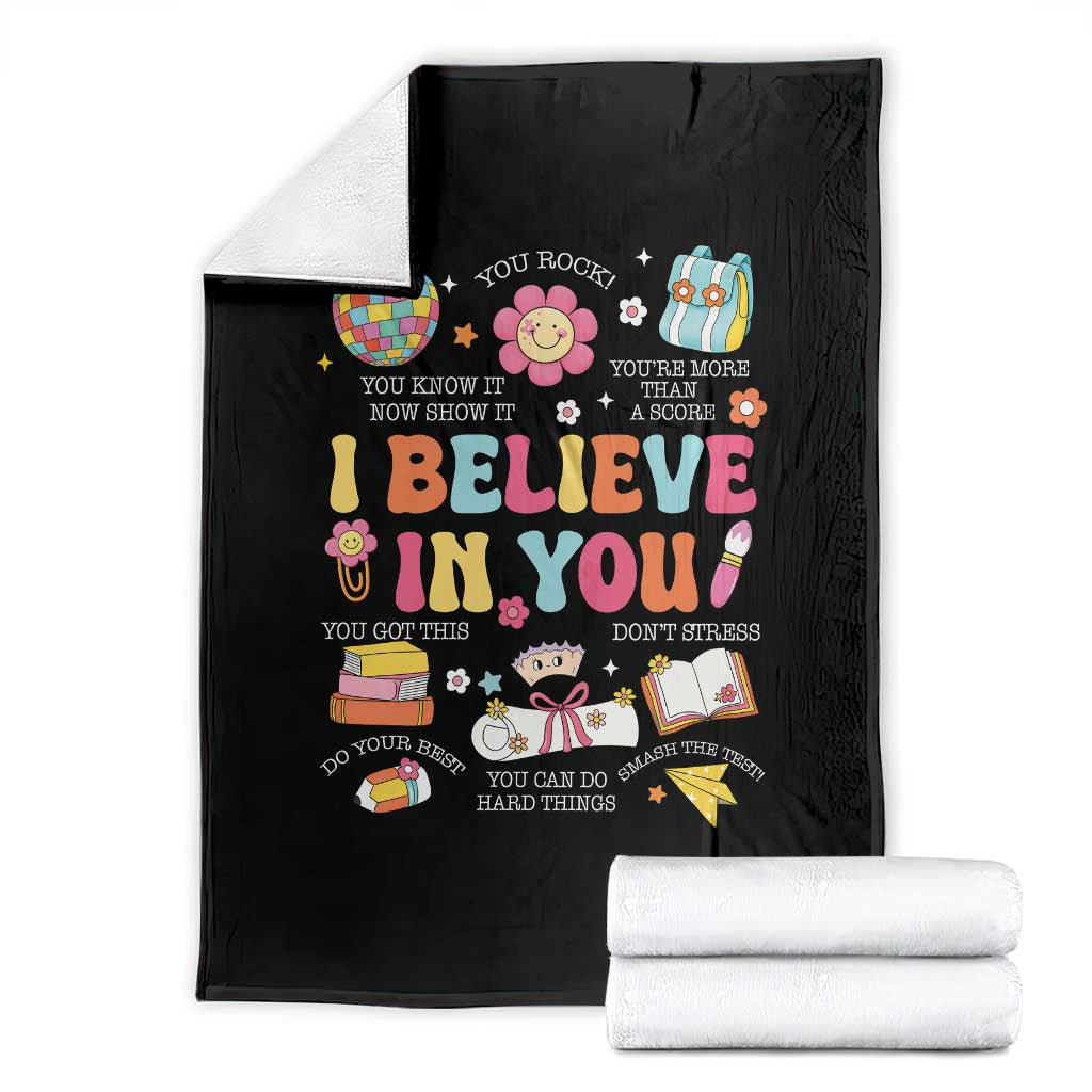 Groovy I Believe In You Testing Motivation Throw Blanket More Than A Score for Teacher Student TS02 Black Print Your Wear