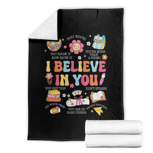 Groovy I Believe In You Testing Motivation Throw Blanket More Than A Score for Teacher Student TS02 Black Print Your Wear
