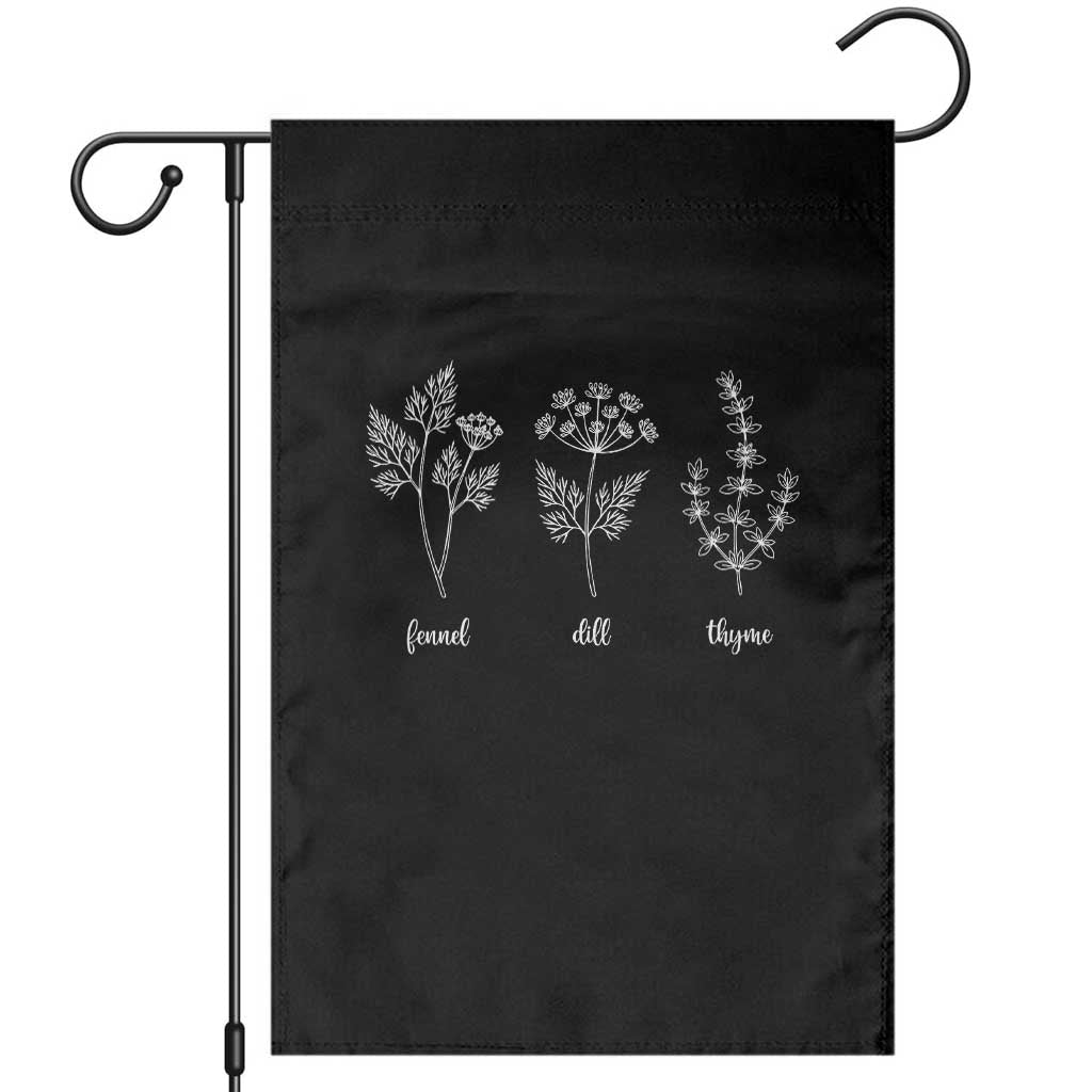 Fennel Dill Thyme Subtle FDT Garden Flag Botanical Herb Line Art Political Satire TS02 Black Print Your Wear