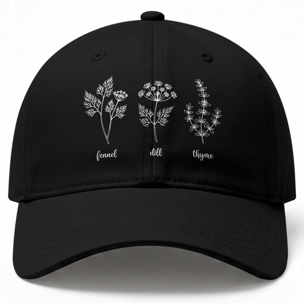 Fennel Dill Thyme Subtle FDT Baseball Cap Botanical Herb Line Art Political Satire TS02 Print Your Wear