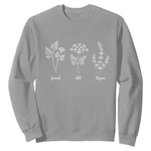 Fennel Dill Thyme Subtle FDT Sweatshirt Botanical Herb Line Art Political Satire TS02 Sport Gray Print Your Wear